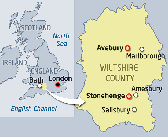 StonehengeMap.ONTO AVEBURY | Wiltshire, Stonehenge, England map